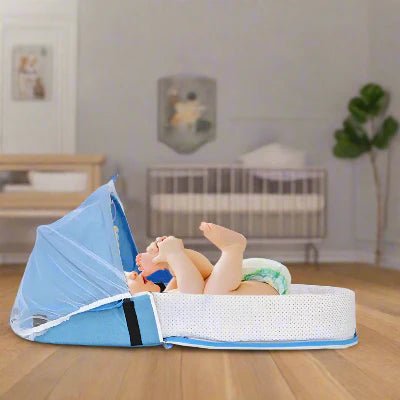 Berceau de Voyage - BabyNest™ - Bleu - Jolibebemama