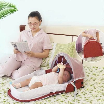 Berceau de Voyage - BabyNest™ - Rouge - Jolibebemama